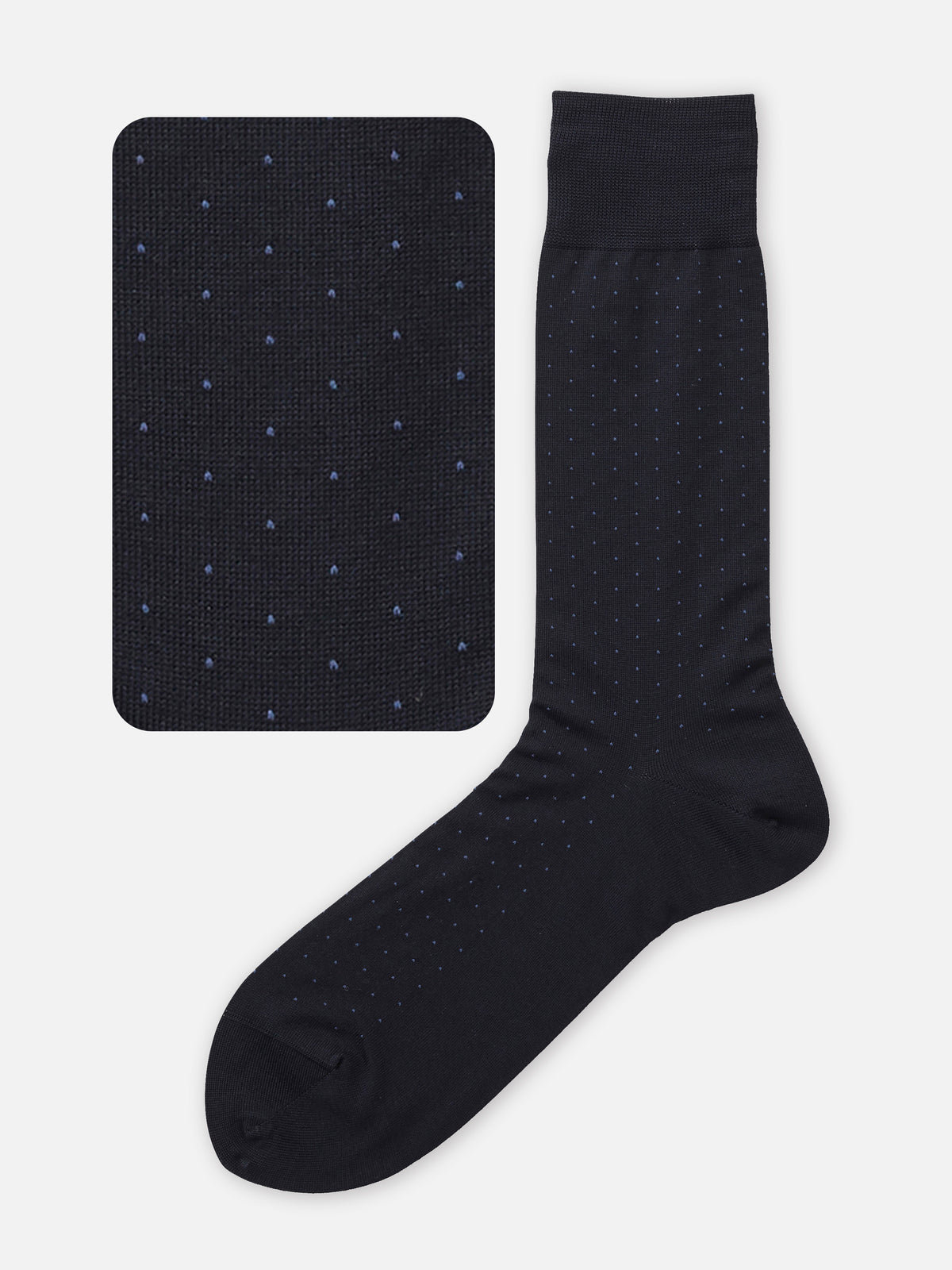【Tabio MEN】綿ピンドット柄ソックス(25.0〜27.0cm) - コン+ブルー