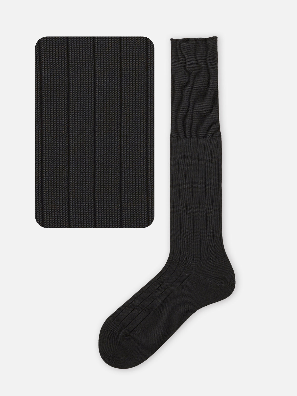 【Tabio MEN】【定番】 9×2リブロングホーズ(27.0～29.0cm) - スミクロ