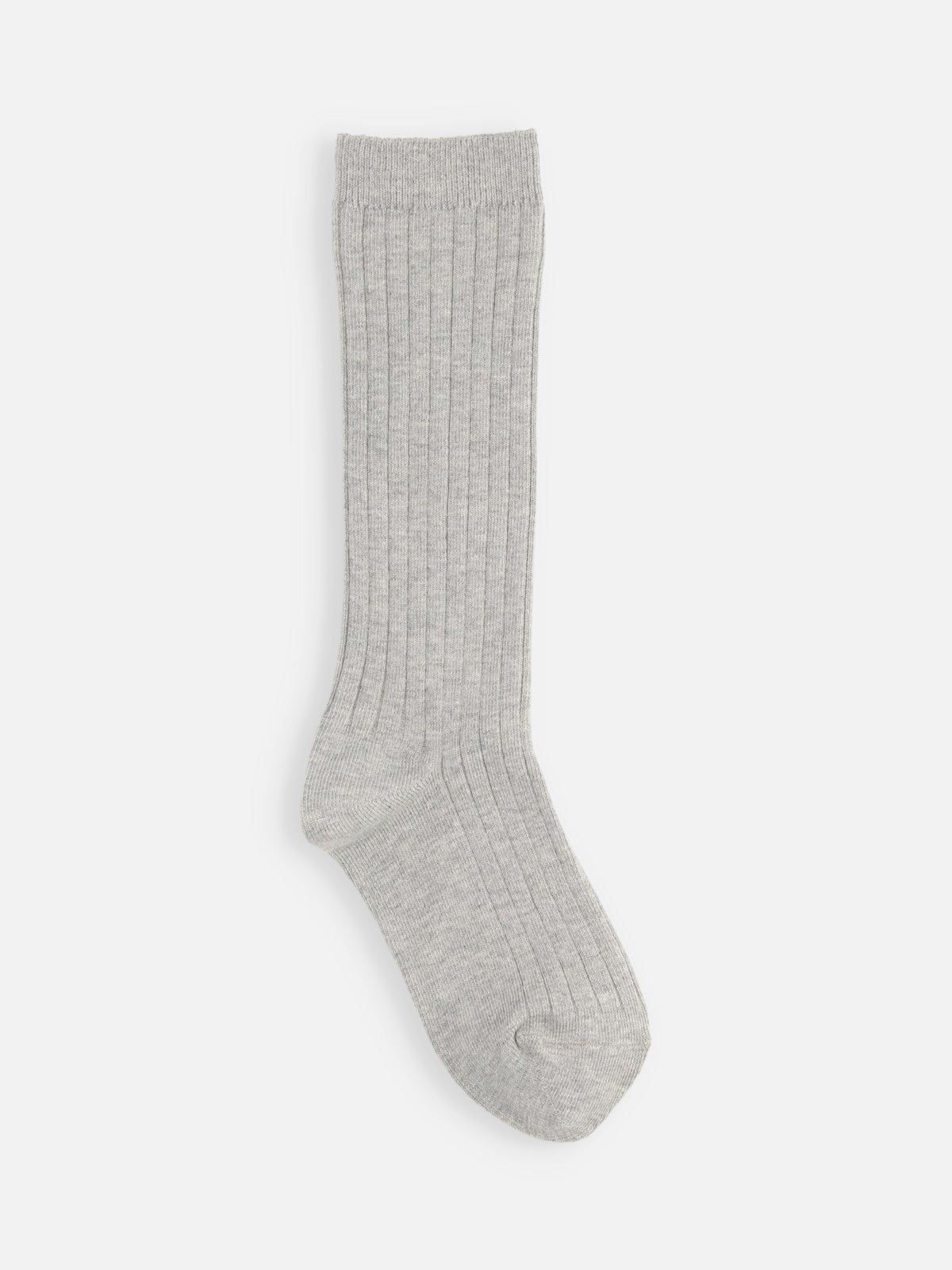 【キッズ】 表糸綿100％で毛玉が出来にくいリブハイソックス / 16-18cm - グレーモク