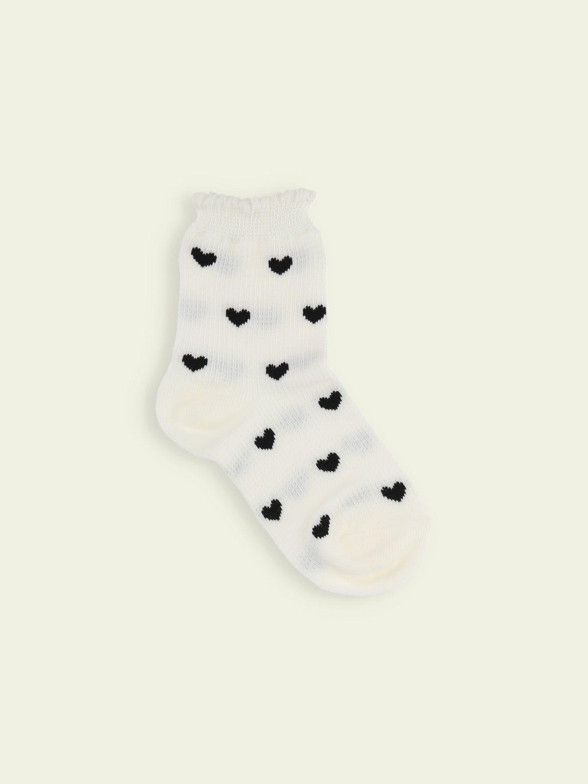 【3足1,485円】キッズ ピコワッフルハートショートソックス / 19-21cm