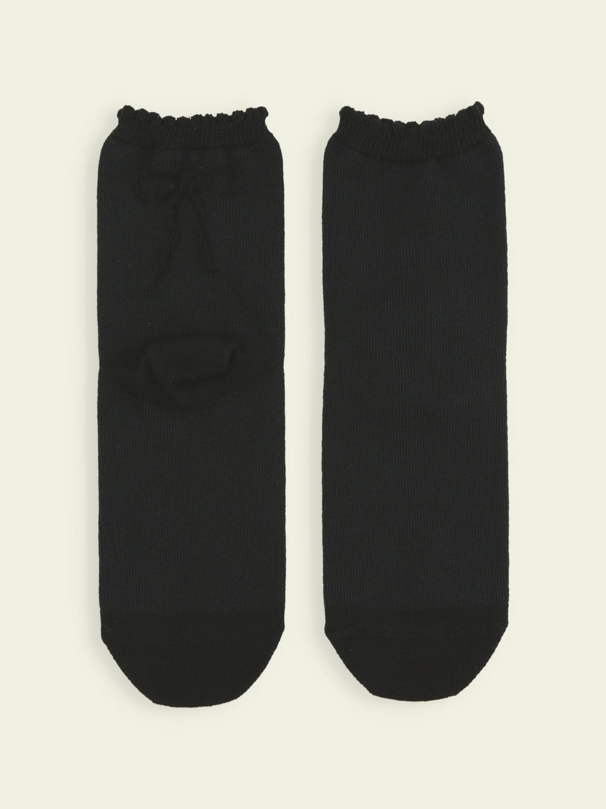 【3足1,485円】キッズ バックフロートリボンショートソックス / 19-21cm - クロ
