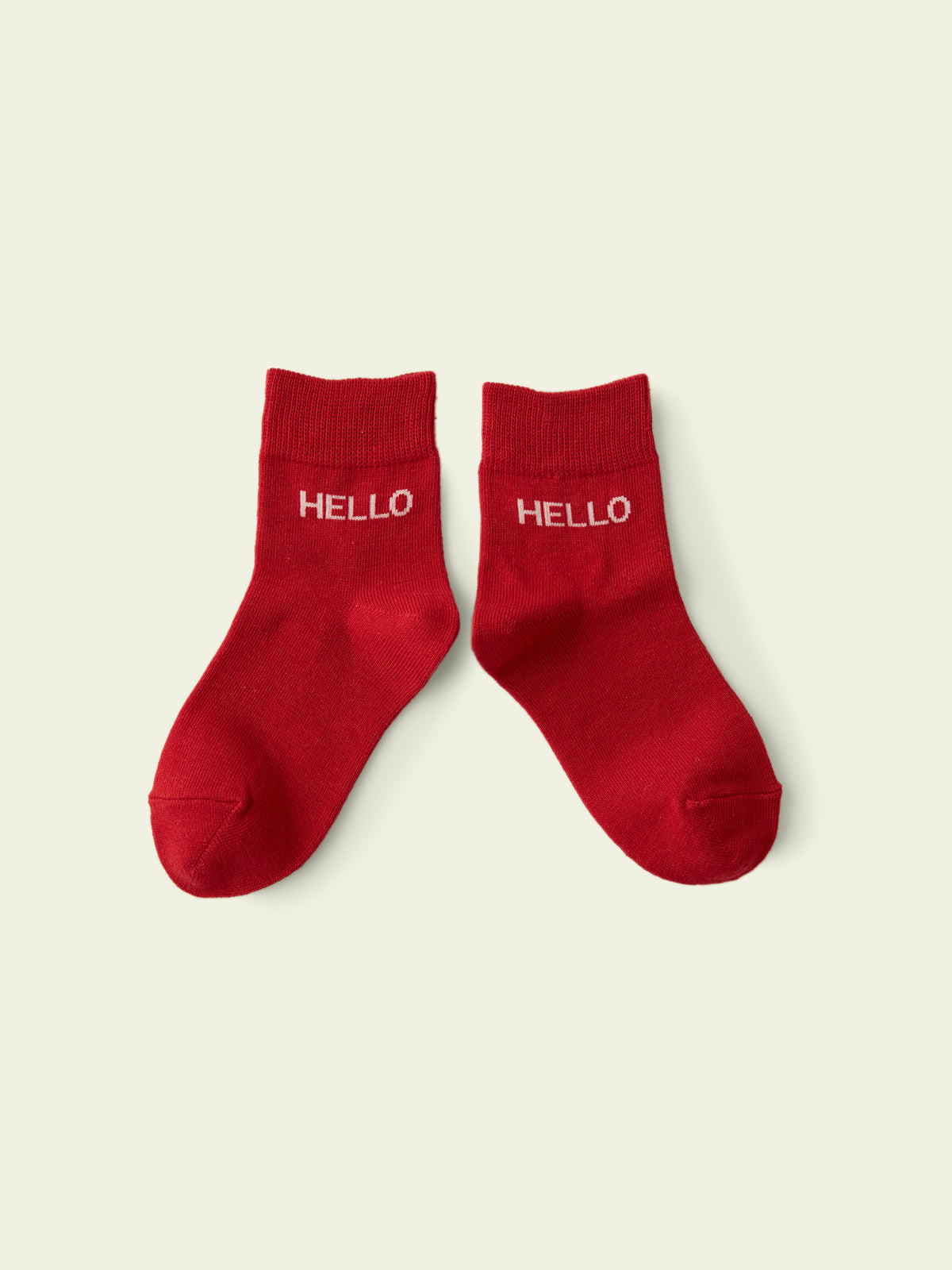 【3足1,485円】キッズ いろいろロゴソックス / 13-15cm - アカ+HELLO
