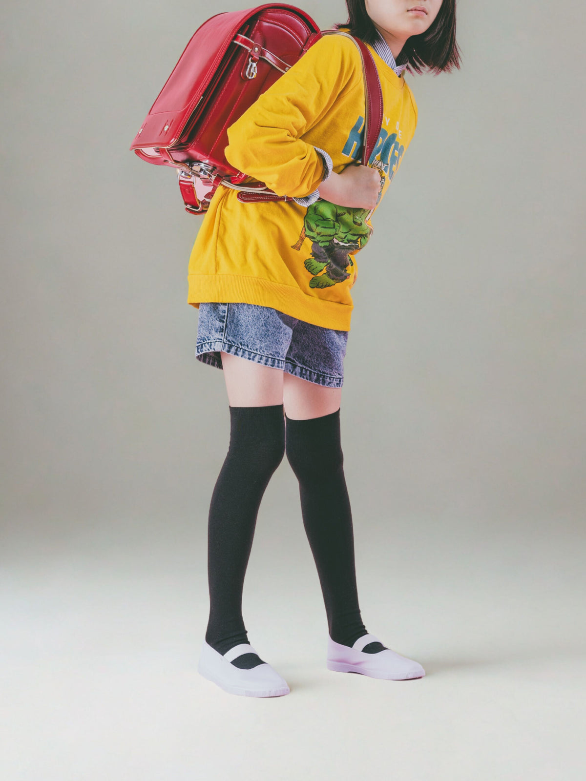 【キッズ】無地オーバーニーソックス / 19-21cm