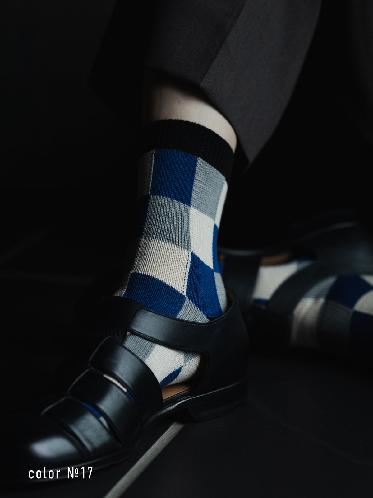 【Tabio MEN】ブロックチェックショートソックス