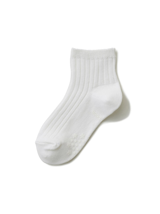 キッズ 表糸綿100％毛玉が出来にくいショートソックス滑り止め付/13-15cm