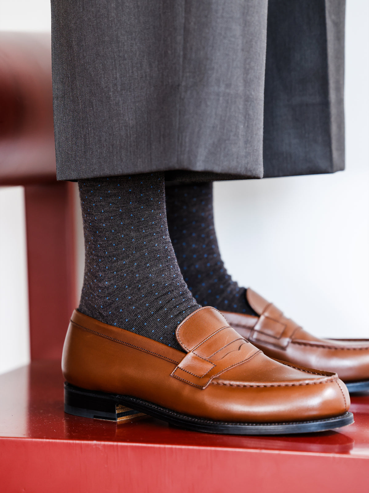 【Tabio MEN】WOOLピンドットソックス