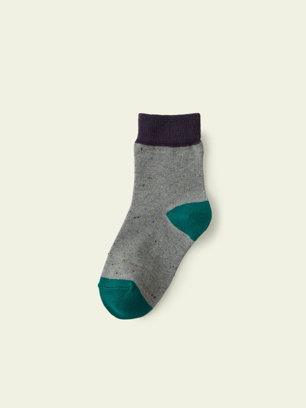 【3足1,485円】キッズ  ネップ三面切り替えショートソックス / 13-15cm