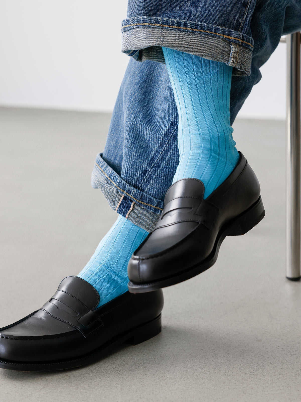 【Tabio MEN】綿100％リブソックス(27.0cm〜27.0cm)