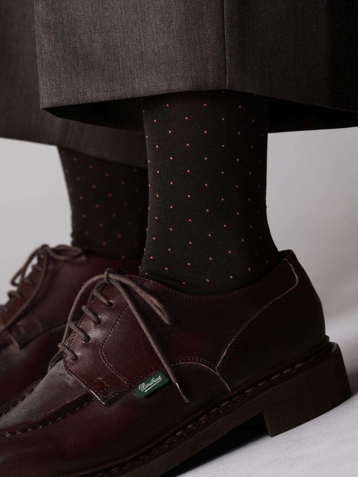 【Tabio MEN】連続シルケット ドットソックス
