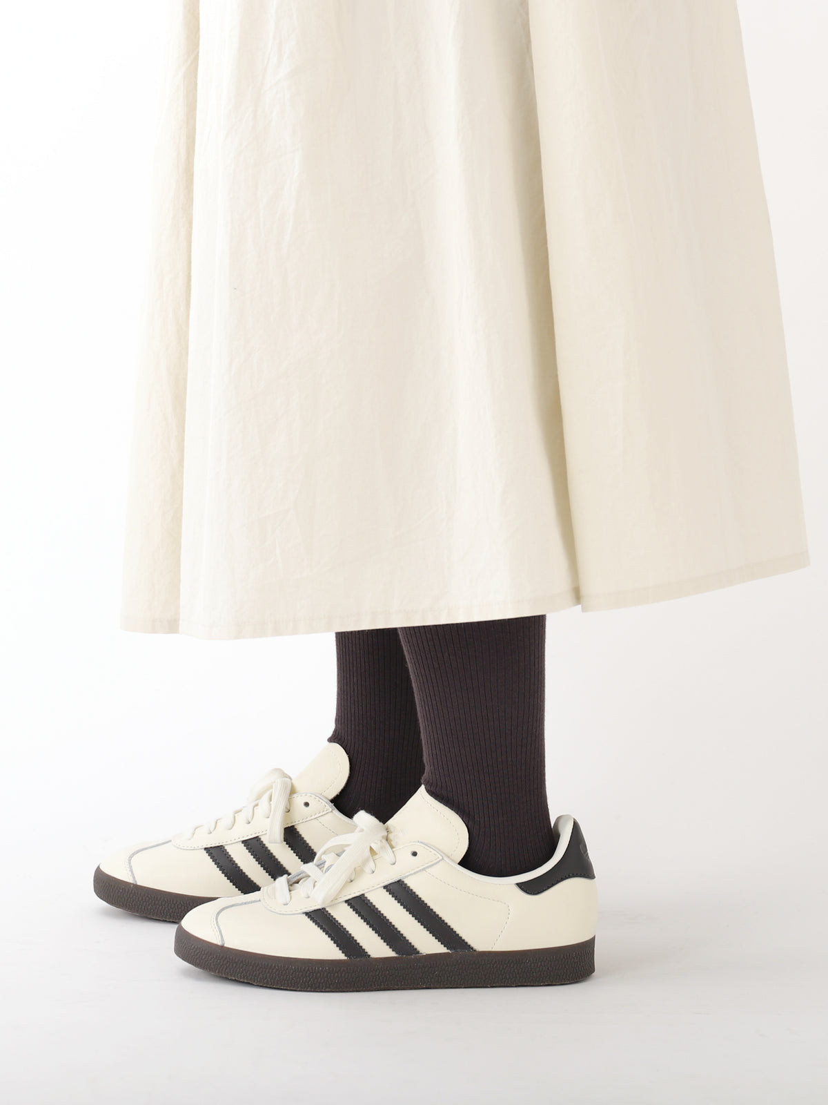 【綿混】250デニールベーシックリブタイツ - アッシュグレー
