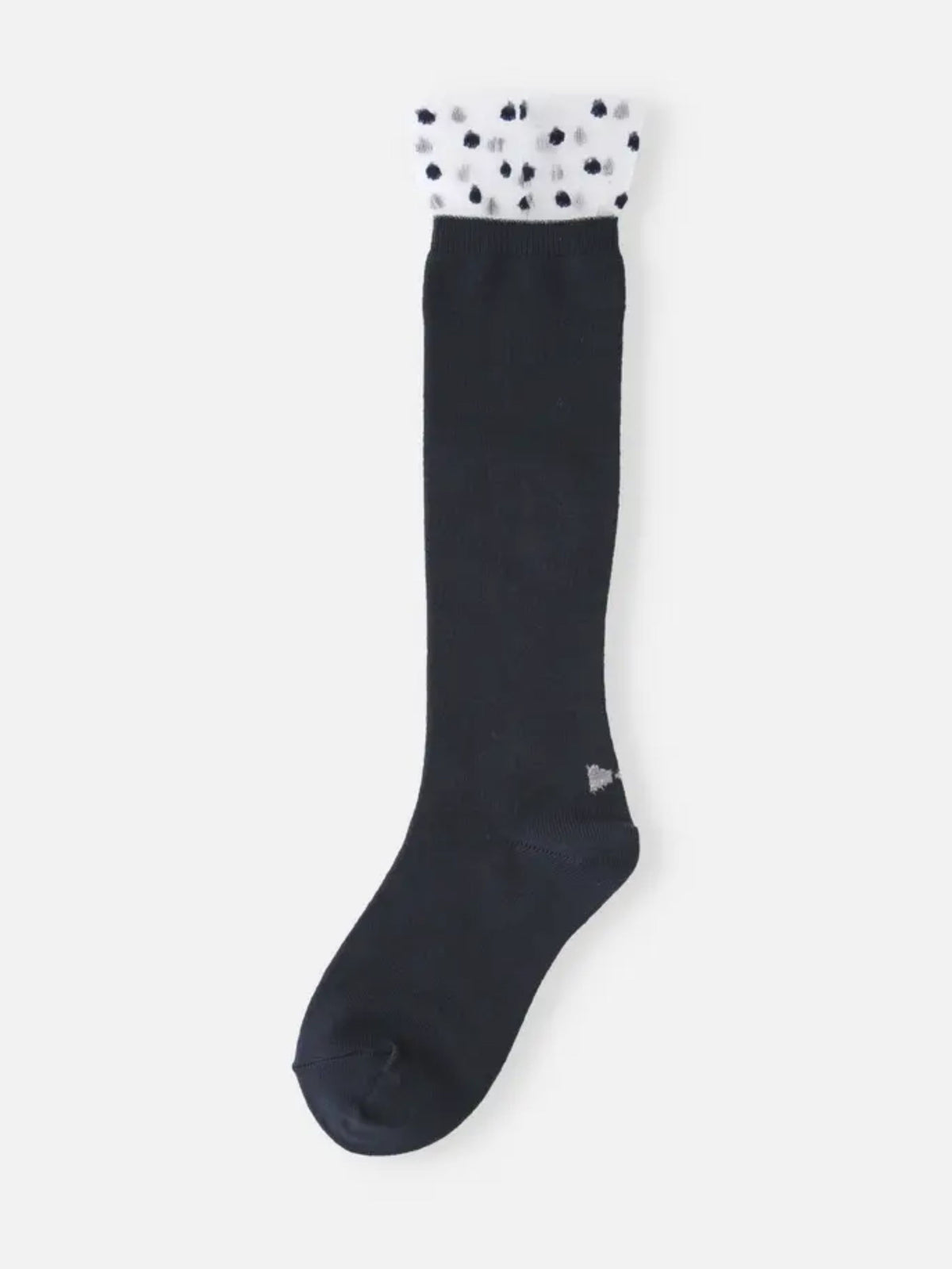【キッズ】 履口チュールドット柄ハイソックス / 19-21cm