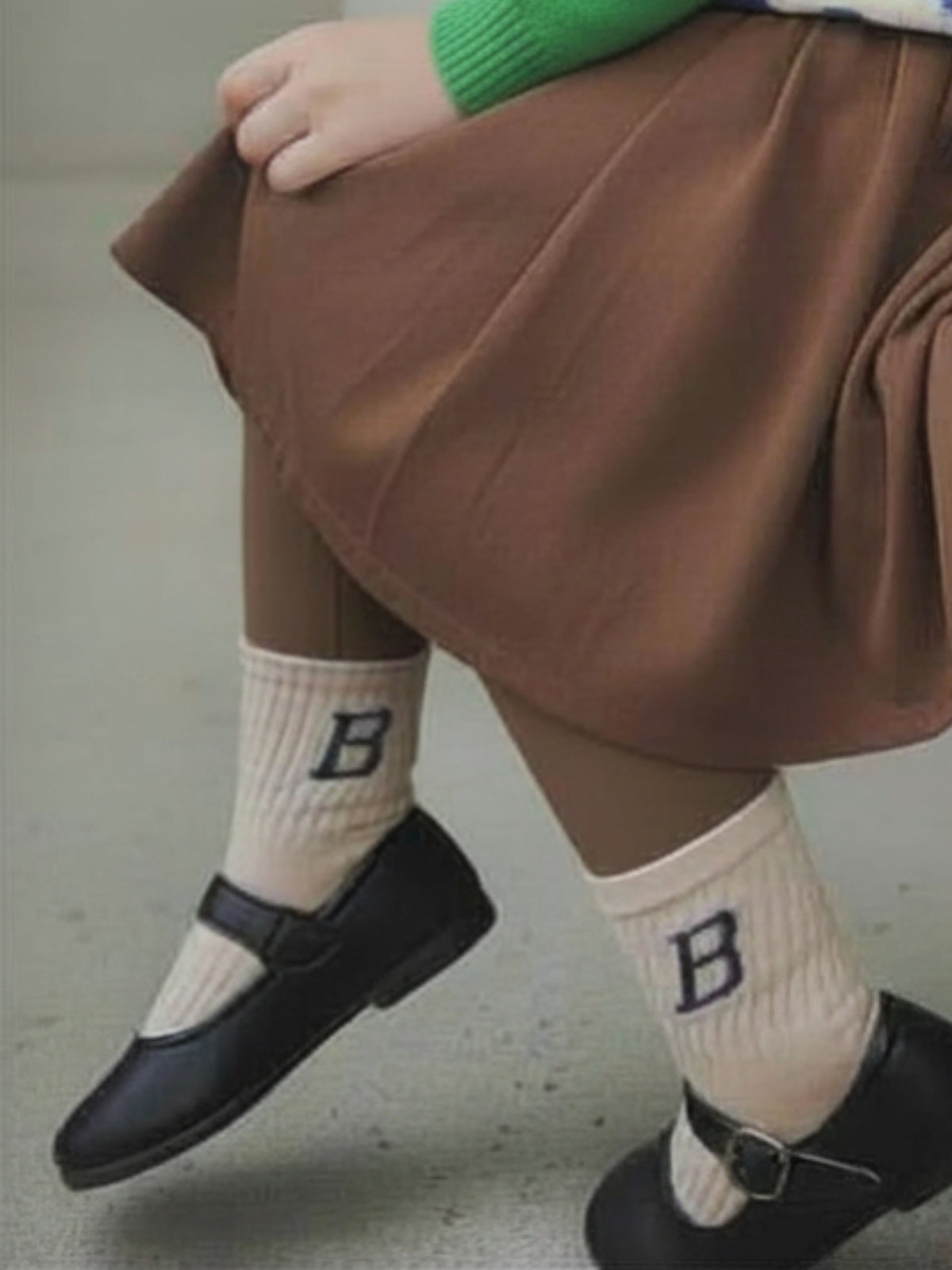 【キッズ】バイカラーアルファベットソックス / 16-18cm