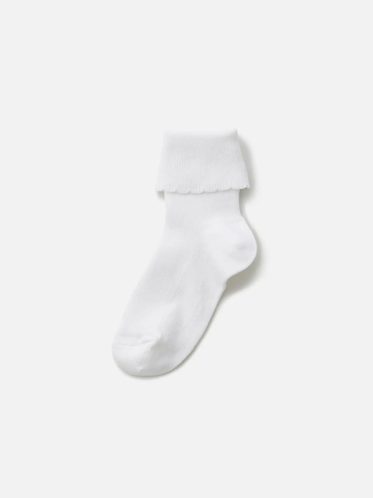 【キッズ】 綿折り返しピコフリルソックス / 16-18cm