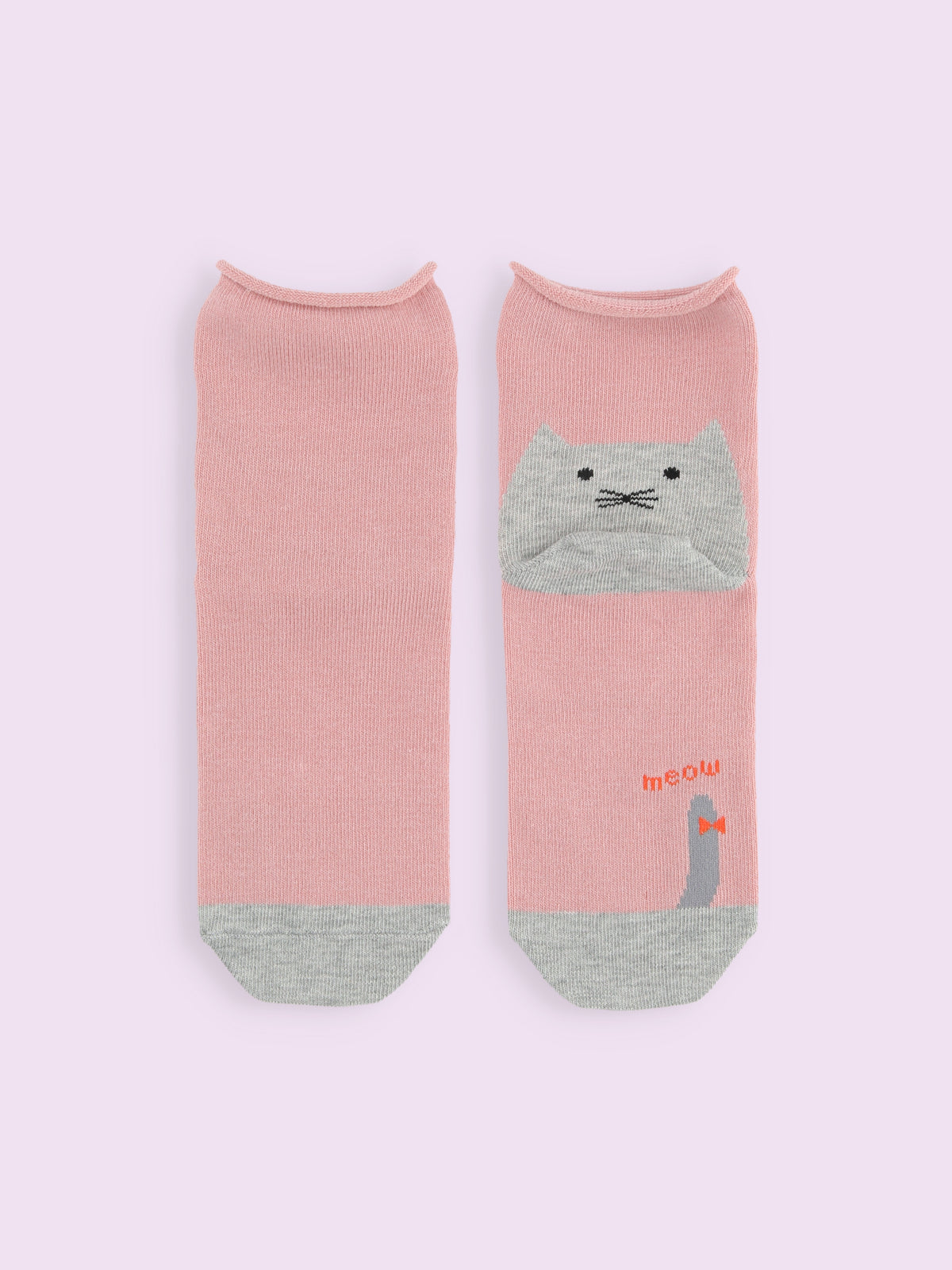 【3足1,485円】かかとねこ履き口くるくるショートソックス