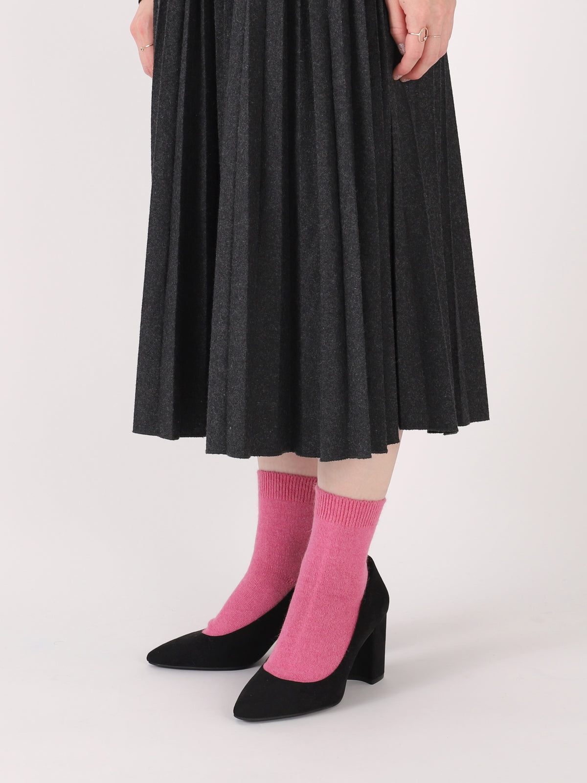 WOOL混アンゴラ無地ショートソックス