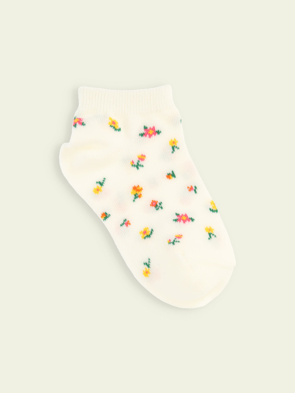 【3足1,485円】キッズ 小花柄スニーカー丈ソックス / 19-21cm