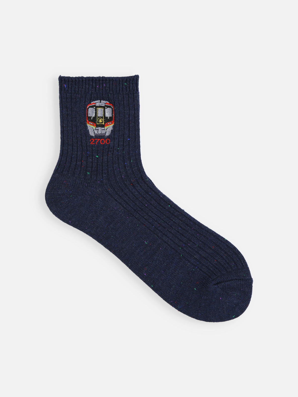 ＪＲ四国列車刺繍ネップリブショートソックス