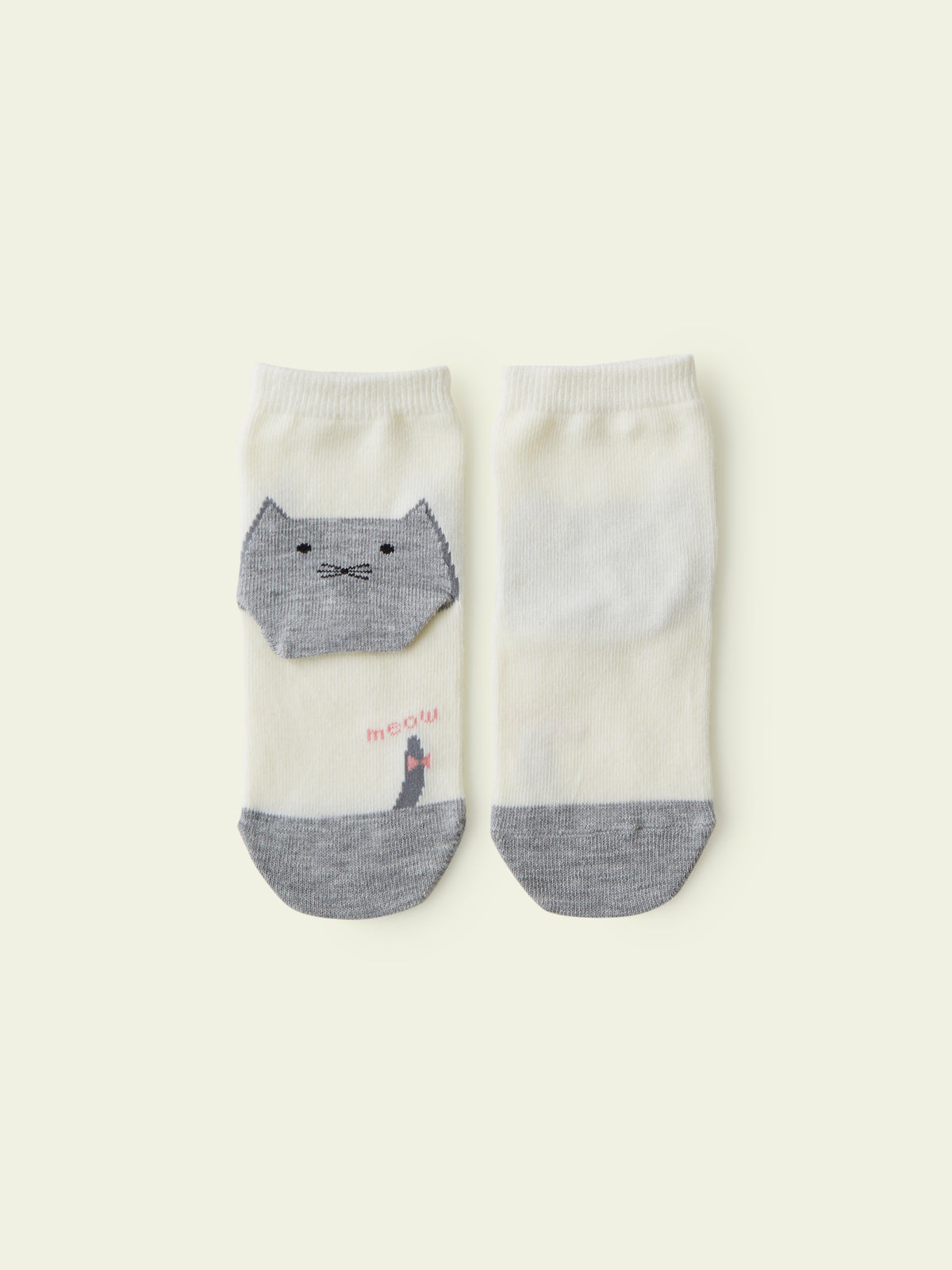 【3足1,485円】キッズ かかとねこソックス / 13-15cm