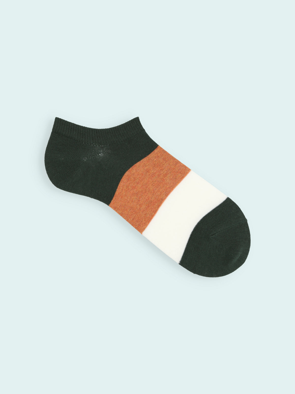 【3足1,485円】メンズ 太切替スニーカー丈ソックス - ダークグリーン