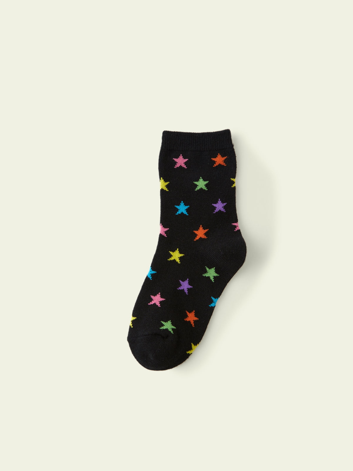 【3足1,485円】キッズ ライン星柄ソックス / 16-18cm - クロ+マルチ