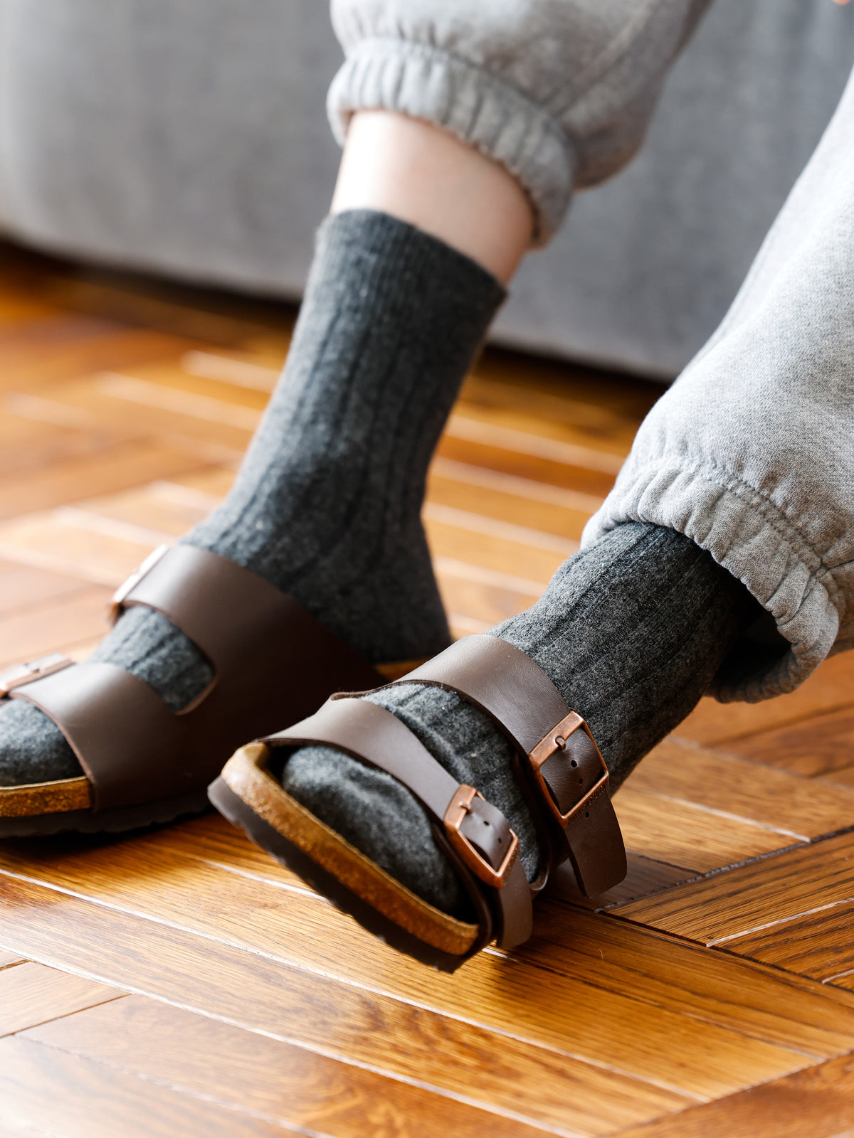 【Tabio MEN】WOOL太リブショート丈ソックス