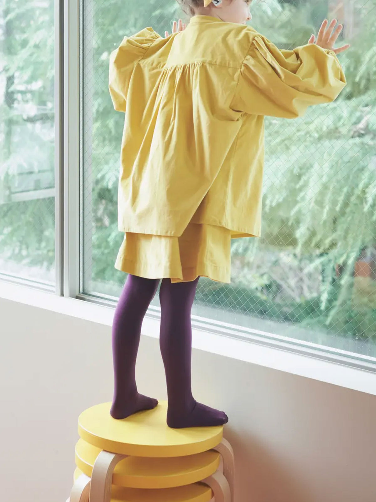 【キッズ】80デニールタイツ / 95-115cm - ダークパープル