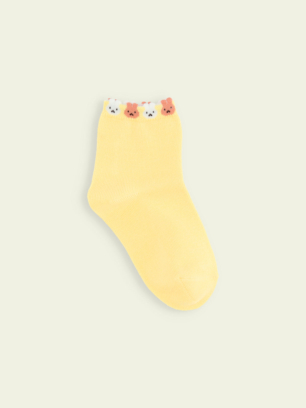 【3足1,485円】キッズ 履き口たっぷりうさちゃんショートソックス / 16-18cm - クリーム