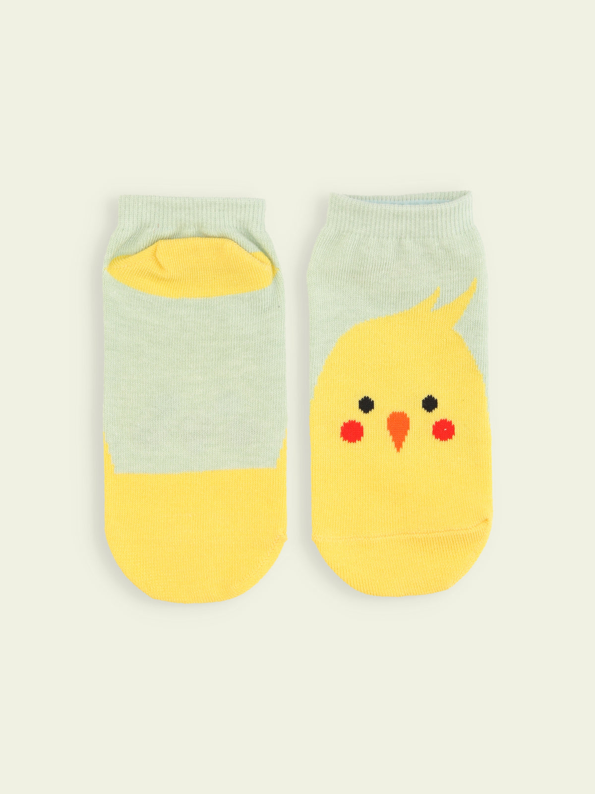 【3足1,485円】キッズ 動物いろいろスニーカー丈ソックス / 19-21cm - ミント+インコ