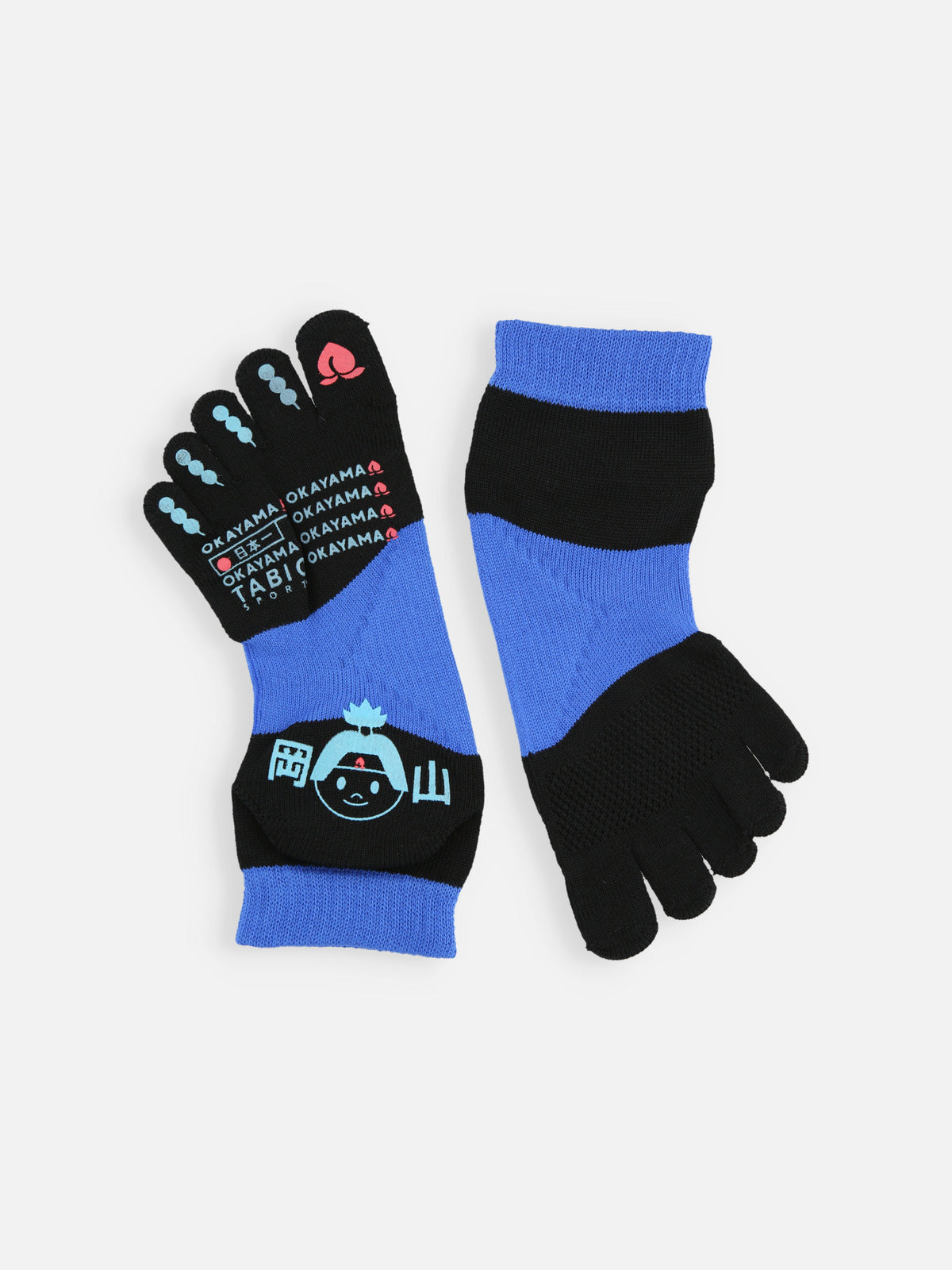 岡山限定 タビオスポーツレーシングラン五本指ソックス / Sサイズ - ブルー×岡山限定