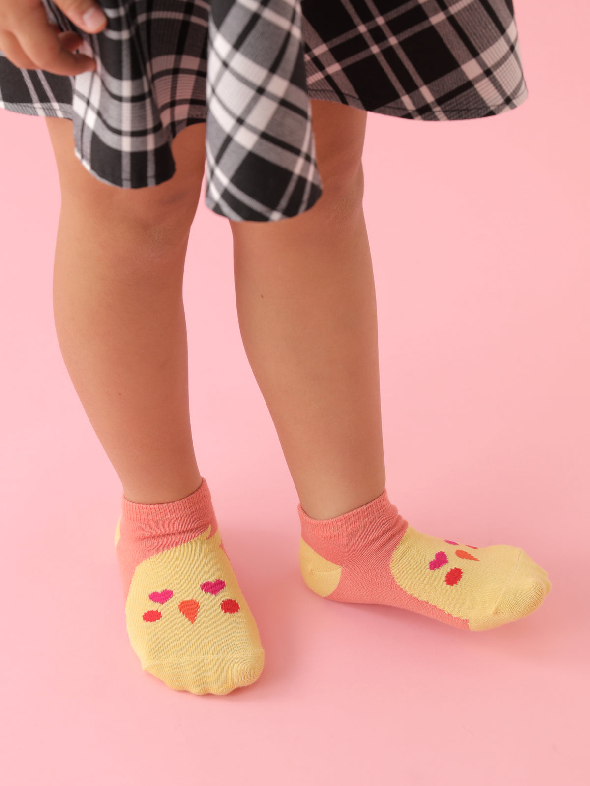 【3足1,485円】キッズ ハートの動物いろいろスニーカー丈ソックス / 16-18cm