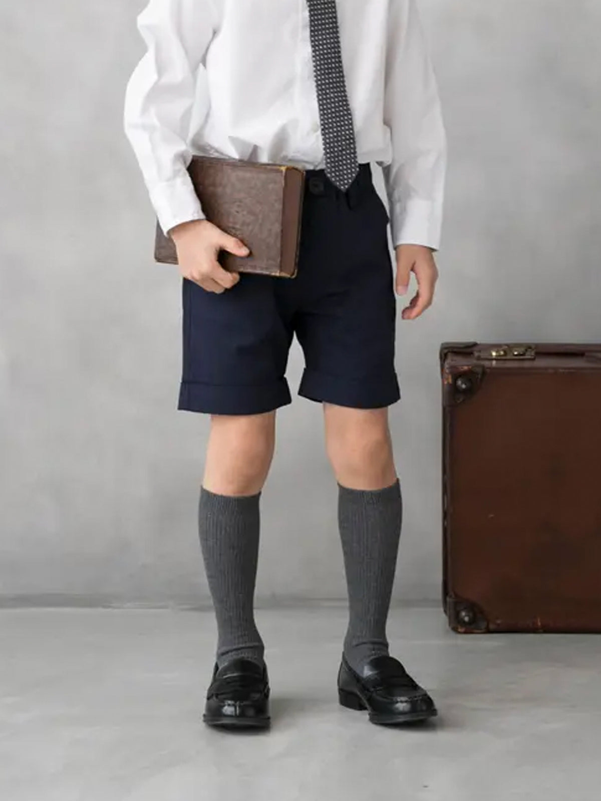 【キッズ】2×1リブハイソックス / 16-18cm