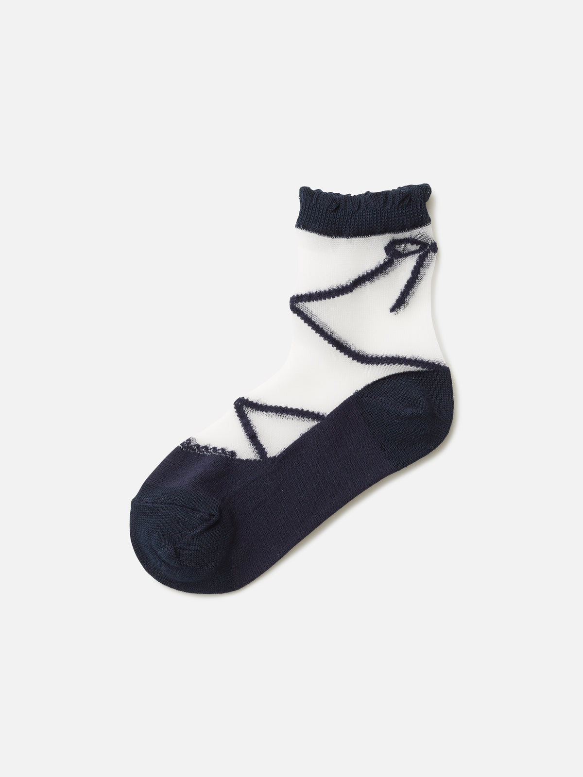【キッズ】 レースアップシアーショートソックス / 19-21cm - コン
