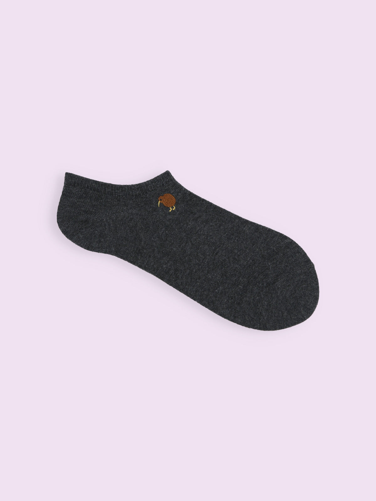 【3足1,485円】いろいろ刺繡スニーカー丈ソックス - チャコール＋キウイ