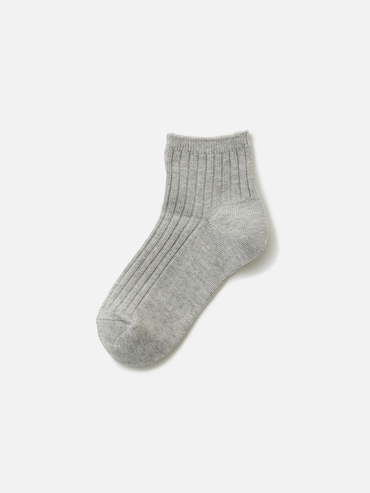 キッズ 表糸綿100％で毛玉が出来にくいショートソックス / 16-18cm - グレーモク