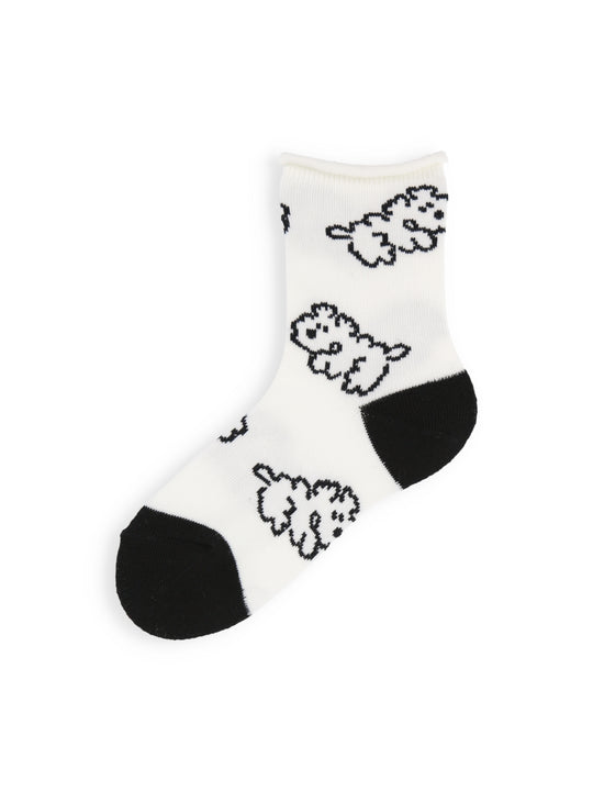 【3足1,485円】キッズ わんこ柄ショートソックス / 16-18cm