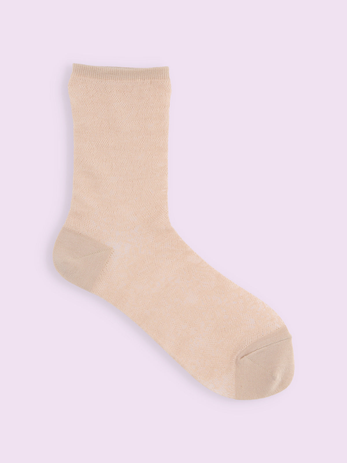 【3足1,485円】レーシーフラワーメッシュソックス - ベージュ