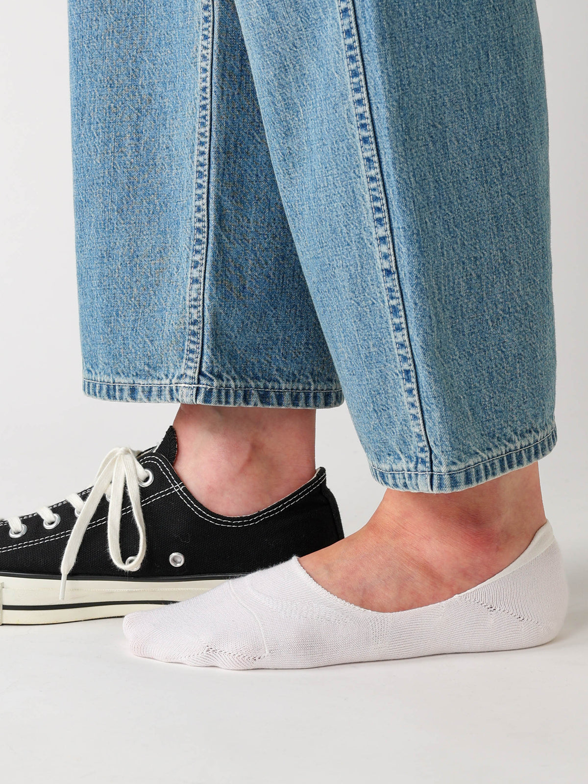 【Tabio MEN】GOODFOOT/脱げにくいカバーソックス - オフホワイト