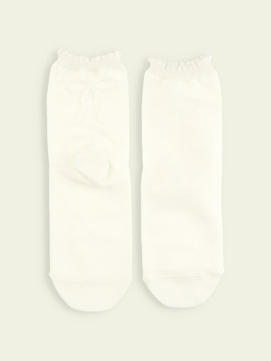 【3足1,485円】キッズ バックフロートリボンショートソックス / 19-21cm