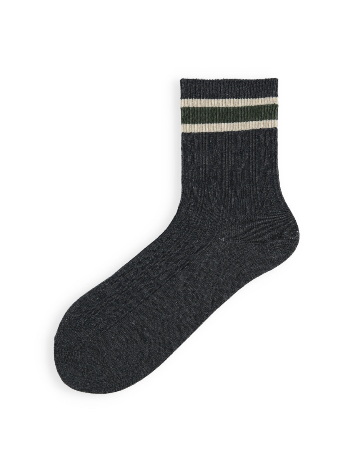 【3足1,485円】縄柄サンドイッチラインソックス