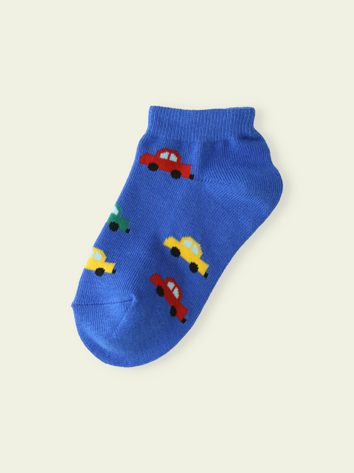 【3足1,485円】キッズ カラフルくるまスニーカー丈ソックス / 16-18cm - ブルー