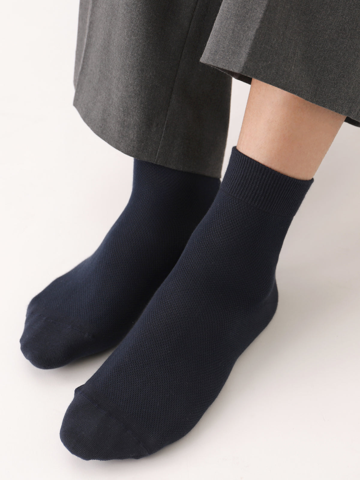 【3足1,485円】メンズ メッシュ無地ショートソックス