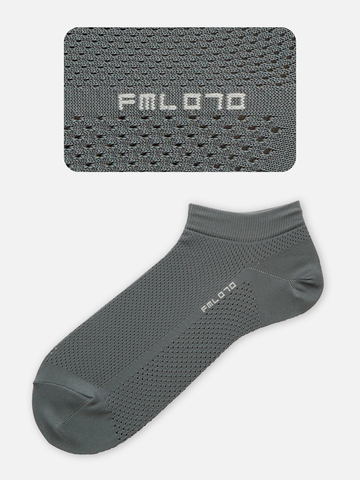 【Tabio MEN】軽い・涼しい・吸水・速乾 足裏までメッシュスニーカー丈/FULL MESH - グレー