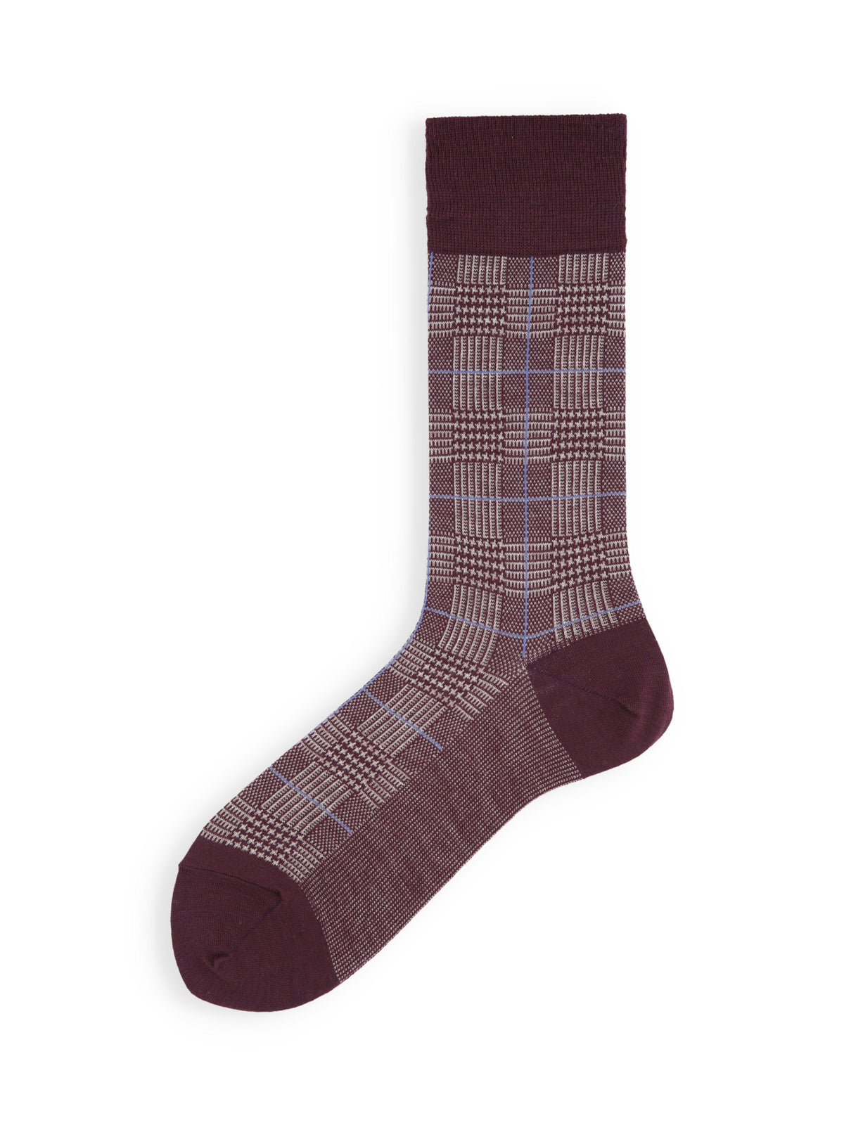 【Tabio MEN】WOOL MIX ポイントグレンチェックソックス - エンジ