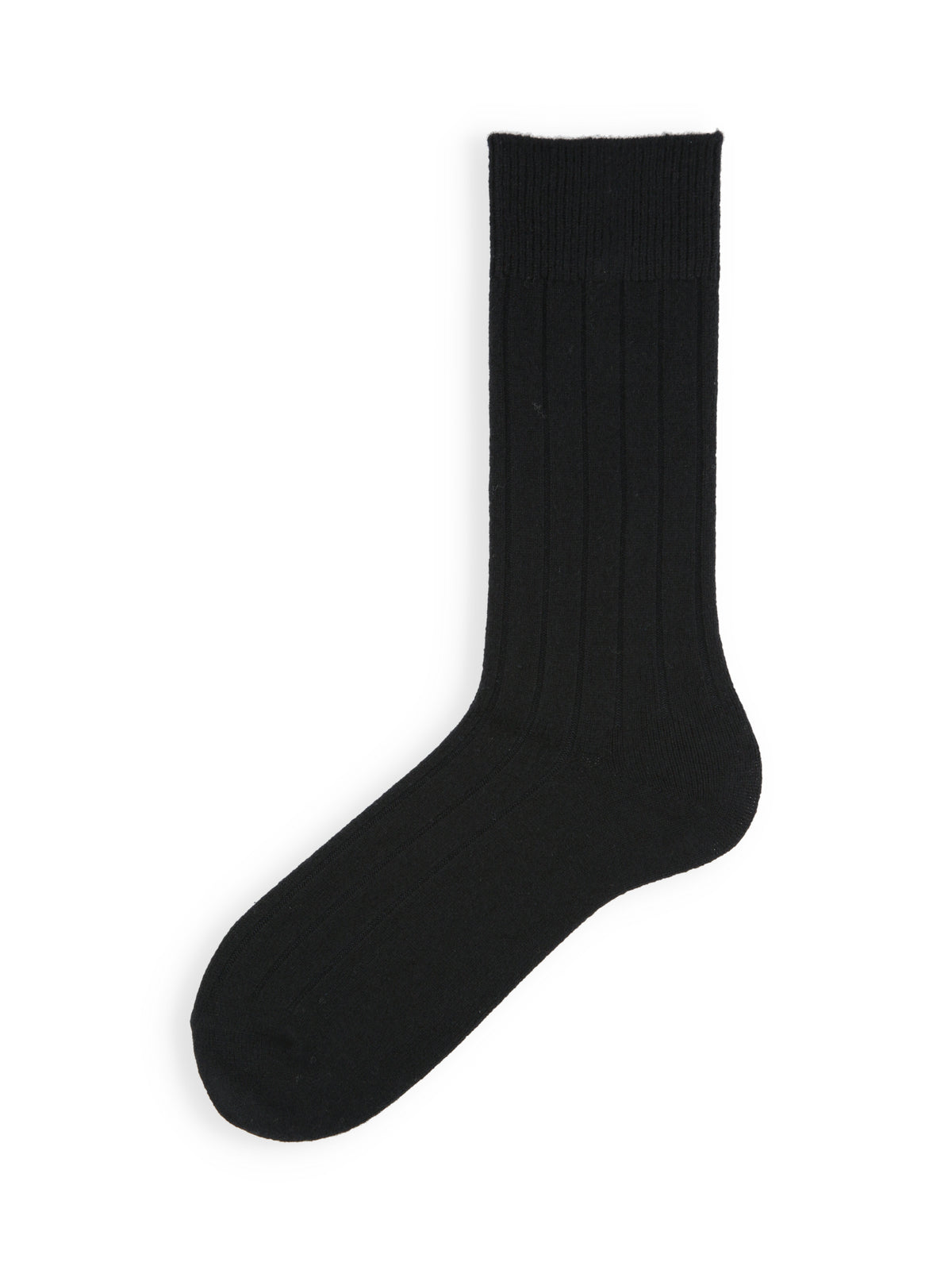 【Tabio MEN】PURE WOOLワイドリブソックス(25.0〜27.0cm) - クロ