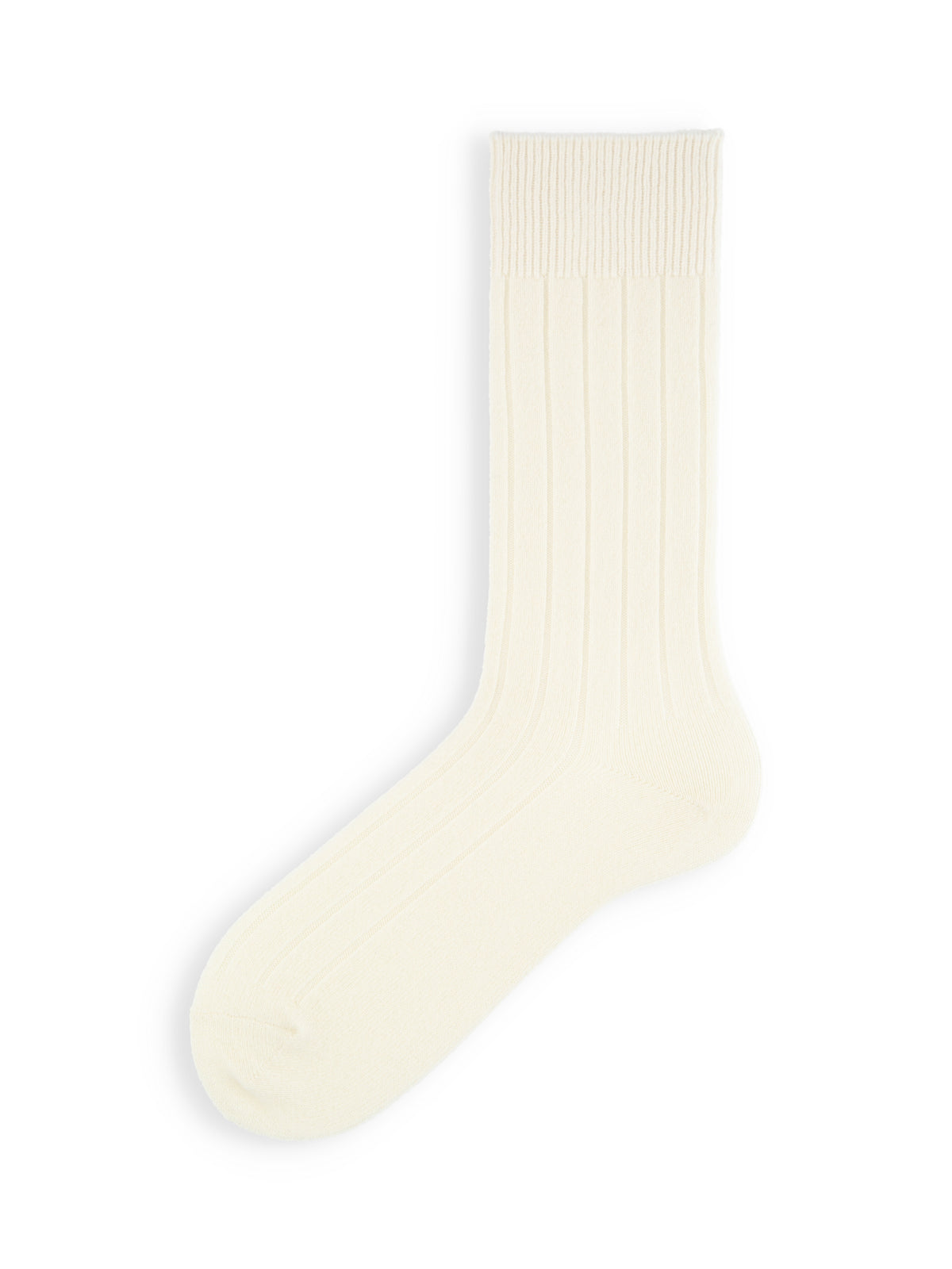 【Tabio MEN】PURE WOOLワイドリブソックス(27.0〜29.0cm) - オフホワイト