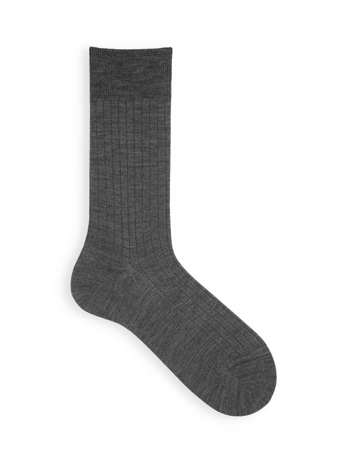 【Tabio MEN】ウール6×2リブソックス(27.0～29.0cm) - チャコール