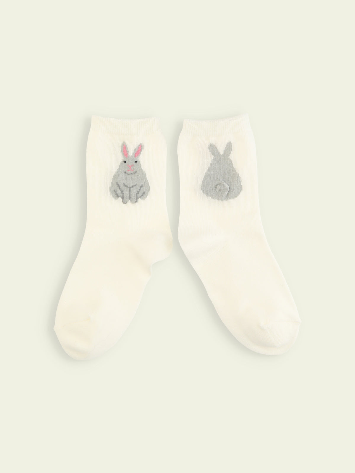 【3足1,485円】キッズ うさぎしっぽショートソックス / 16-18cm - オフホワイト