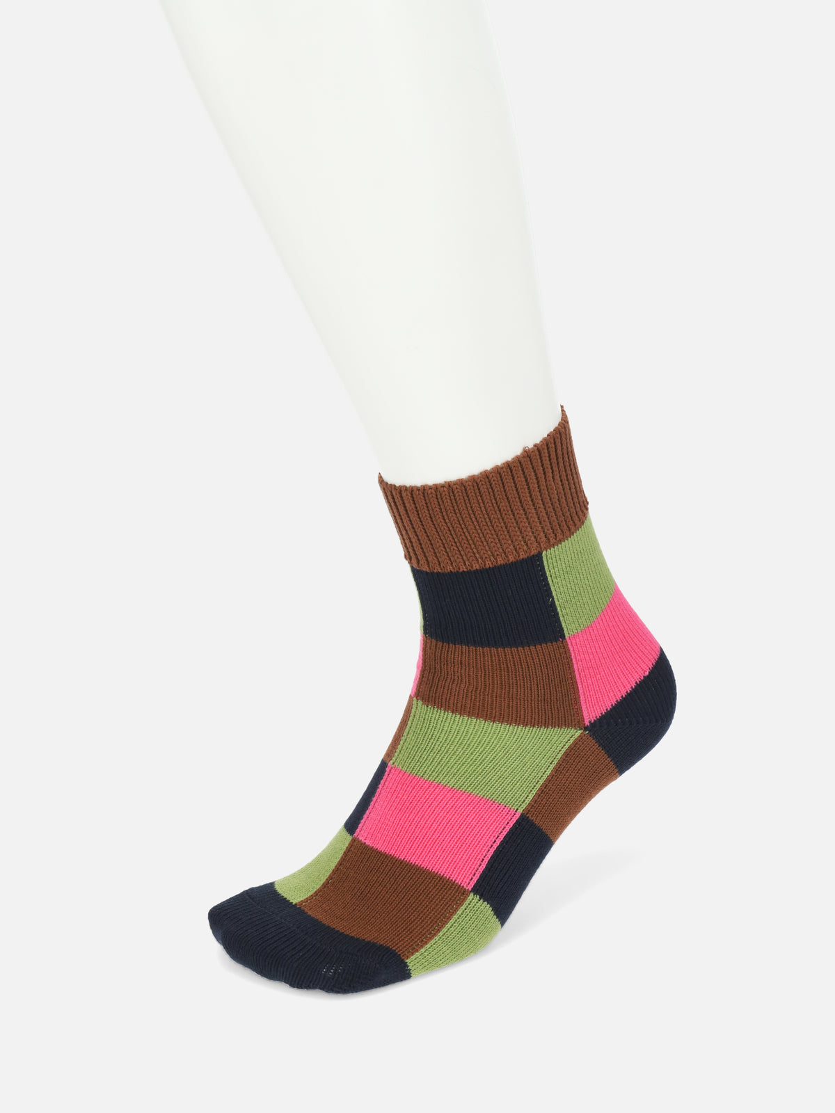 【Tabio MEN】クレイジーブロックショート丈ソックス
