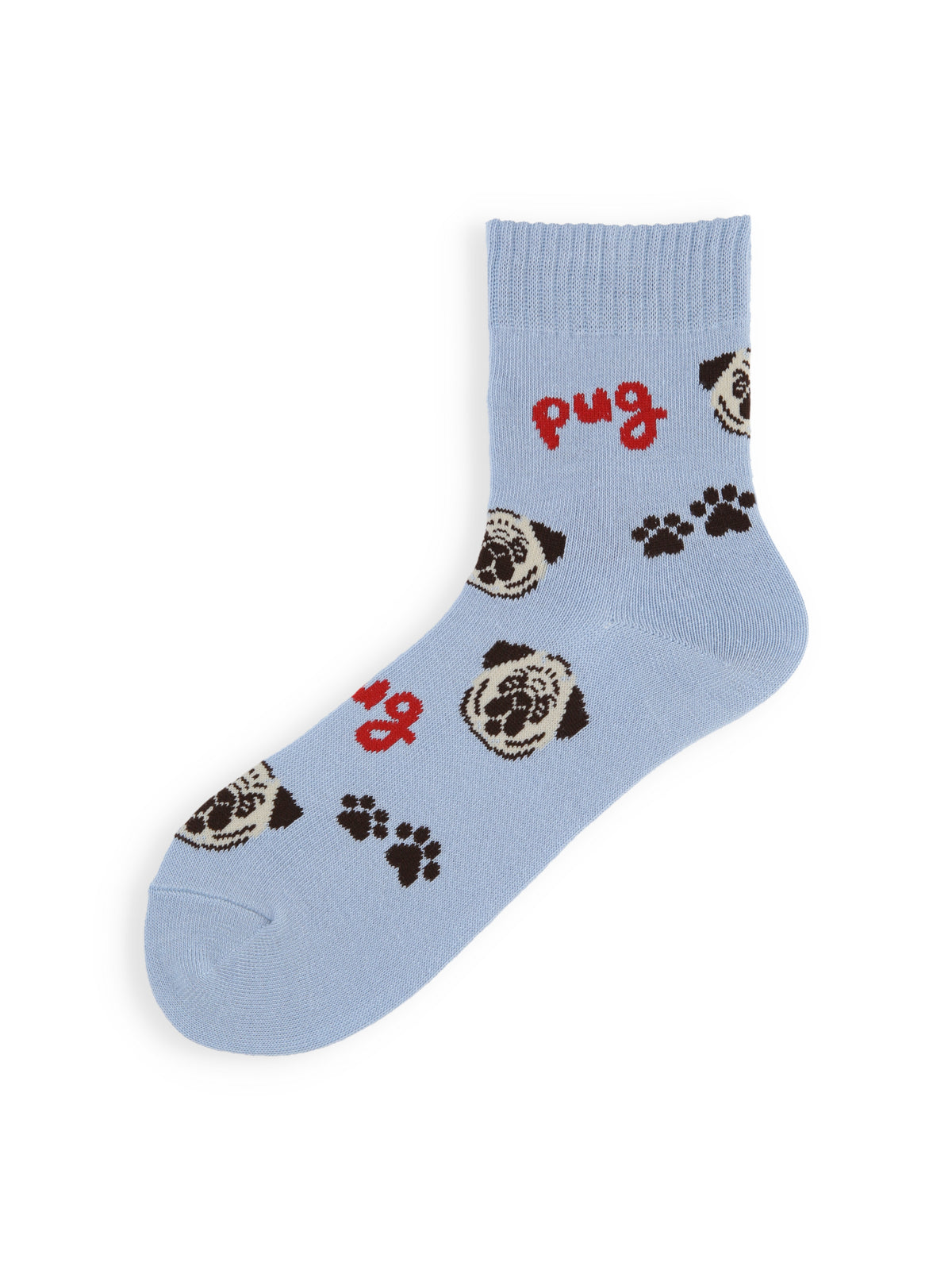 【3足1,485円】I LOVE PUGショートソックス - サックス