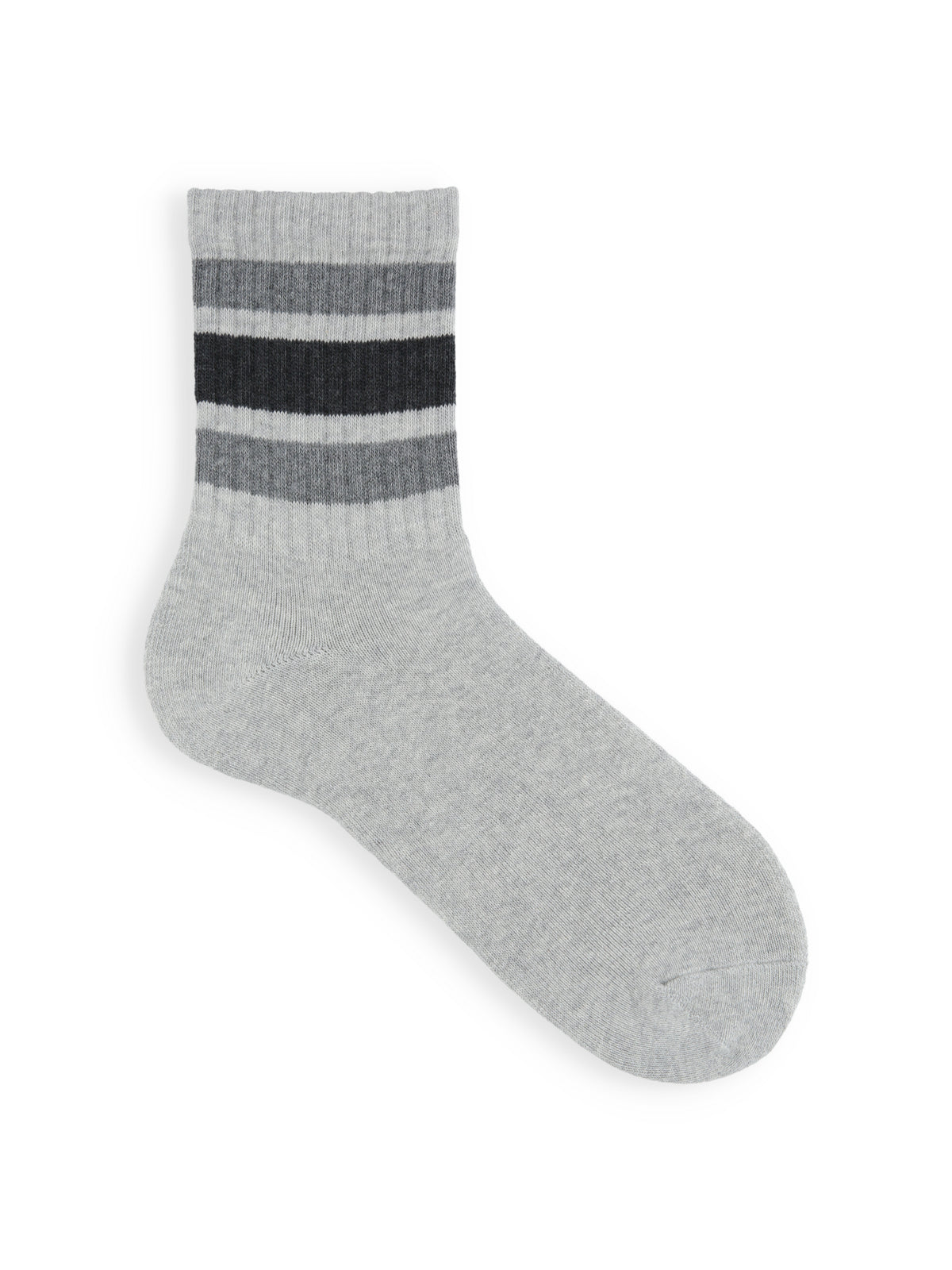 【Tabio MEN】アメリブクッションパイルラインソックス - TOPグレー＋Mグレー＋チャコール